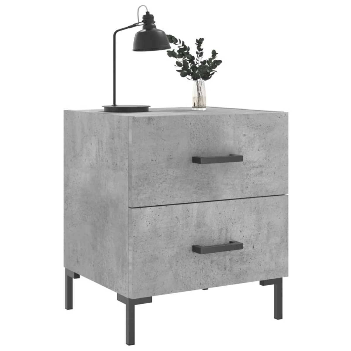 vidaXL Κομοδίνο Γκρι Σκυροδ. 40 x 35 x 47,5 εκ. από Επεξεργασμένο Ξύλο