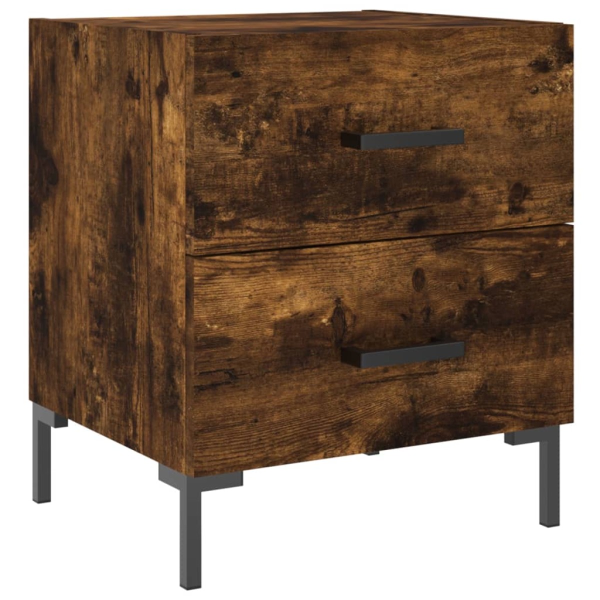 vidaXL Κομοδίνα 2 τεμ. Καπνιστή Δρυς 40 x 35 x 47,5 εκ. Επεξεργ. Ξύλο