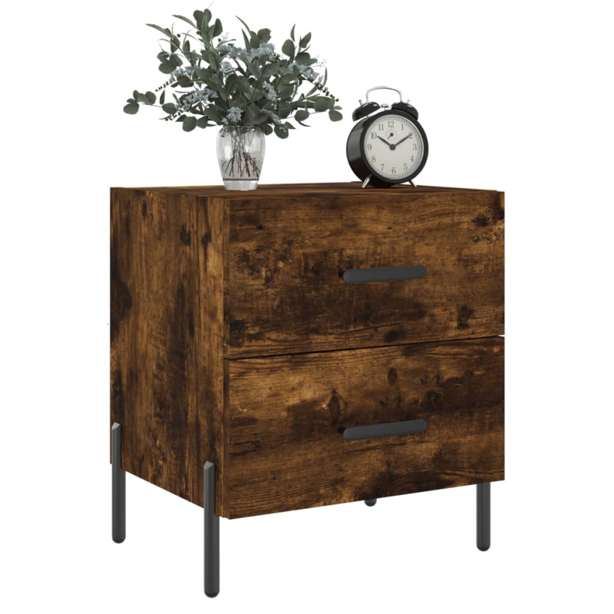 vidaXL Κομοδίνο Καπνιστή Δρυς 40 x 35 x 47,5 εκ. από Επεξεργ. Ξύλο