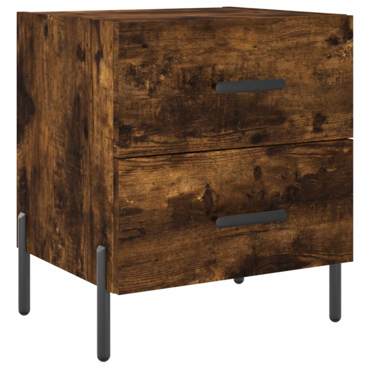 vidaXL Κομοδίνα 2 τεμ. Καπνιστή Δρυς 40 x 35 x 47,5 εκ. Επεξεργ. Ξύλο
