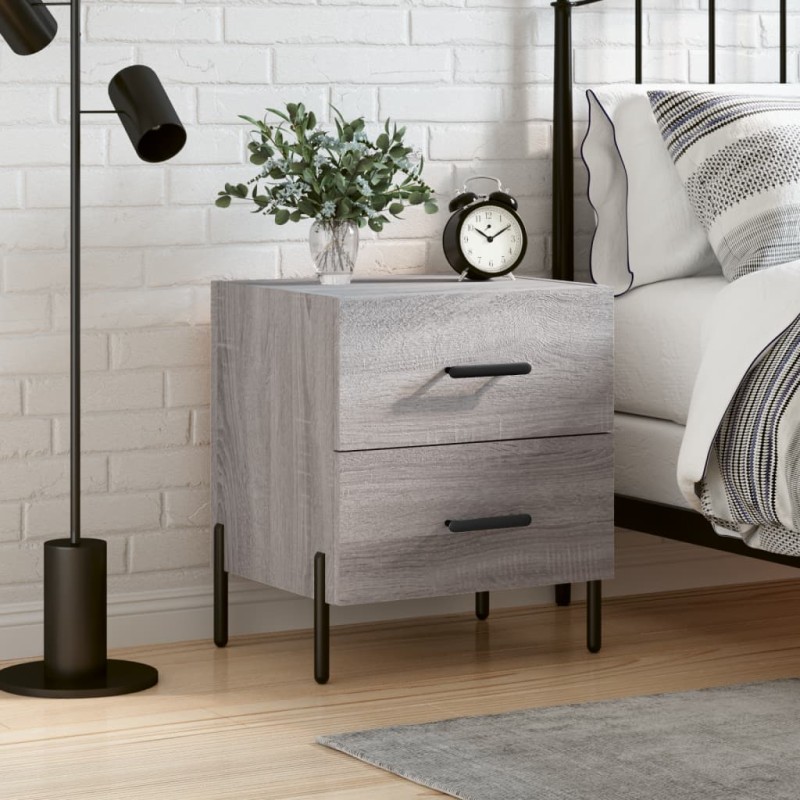vidaXL Κομοδίνο Γκρι Sonoma 40 x 35 x 47,5 εκ. από Επεξεργασμένο Ξύλο