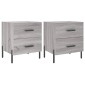 vidaXL Κομοδίνα 2 τεμ. Γκρι Sonoma 40 x 35 x 47,5 εκ. Επεξεργ. Ξύλο