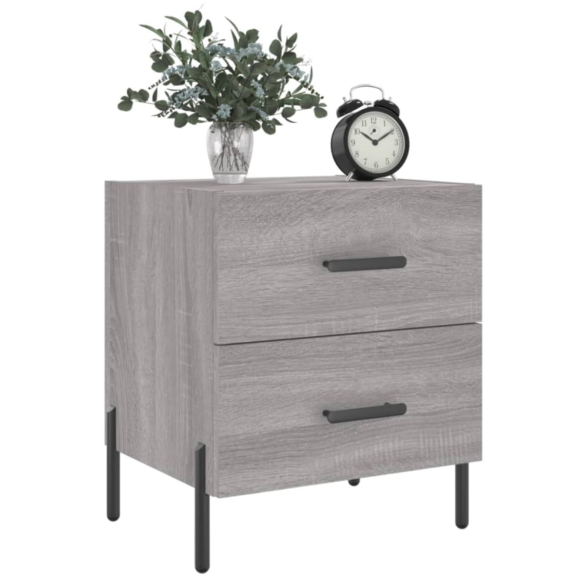 vidaXL Κομοδίνα 2 τεμ. Γκρι Sonoma 40 x 35 x 47,5 εκ. Επεξεργ. Ξύλο
