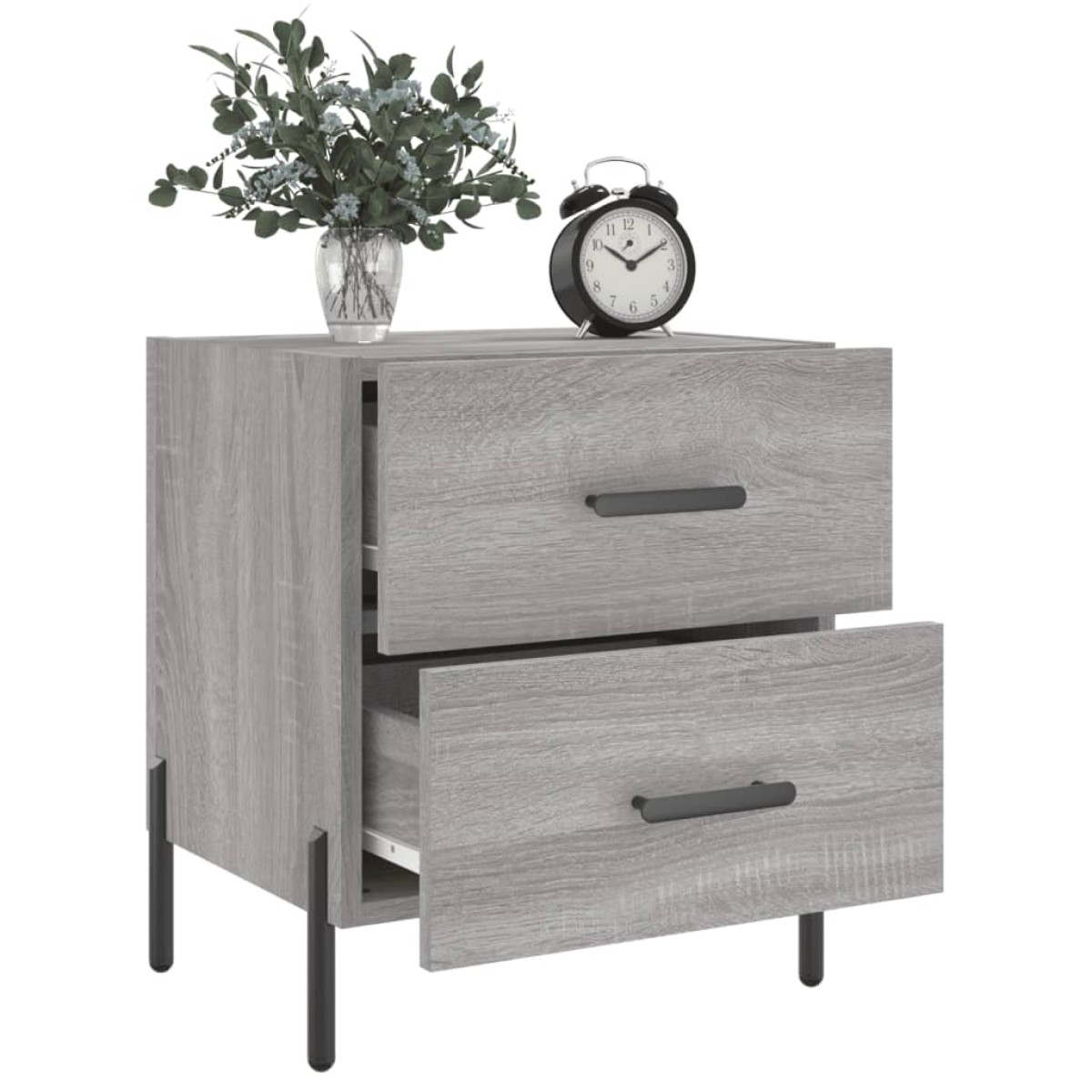 vidaXL Κομοδίνα 2 τεμ. Γκρι Sonoma 40 x 35 x 47,5 εκ. Επεξεργ. Ξύλο