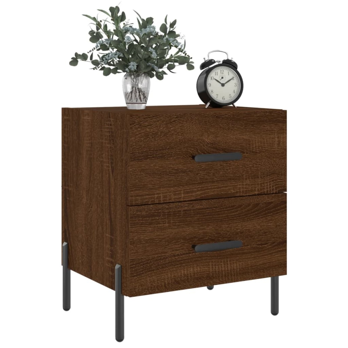 vidaXL Κομοδίνα 2 τεμ. Καφέ Δρυς 40 x 35 x 47,5 εκ. από Επεξεργ. Ξύλο