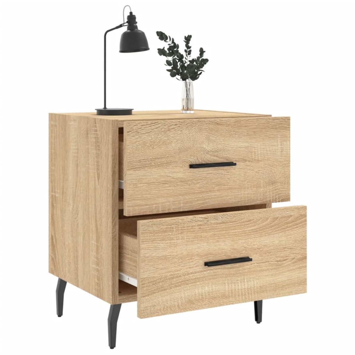 vidaXL Κομοδίνα 2 τεμ. Sonoma Δρυς 40 x 35 x 47,5 εκ. Επεξεργ. Ξύλο