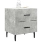 vidaXL Κομοδίνα 2 τεμ. Γκρι Σκυροδεμ. 40 x 35 x 47,5 εκ. Επεξεργ. Ξύλο