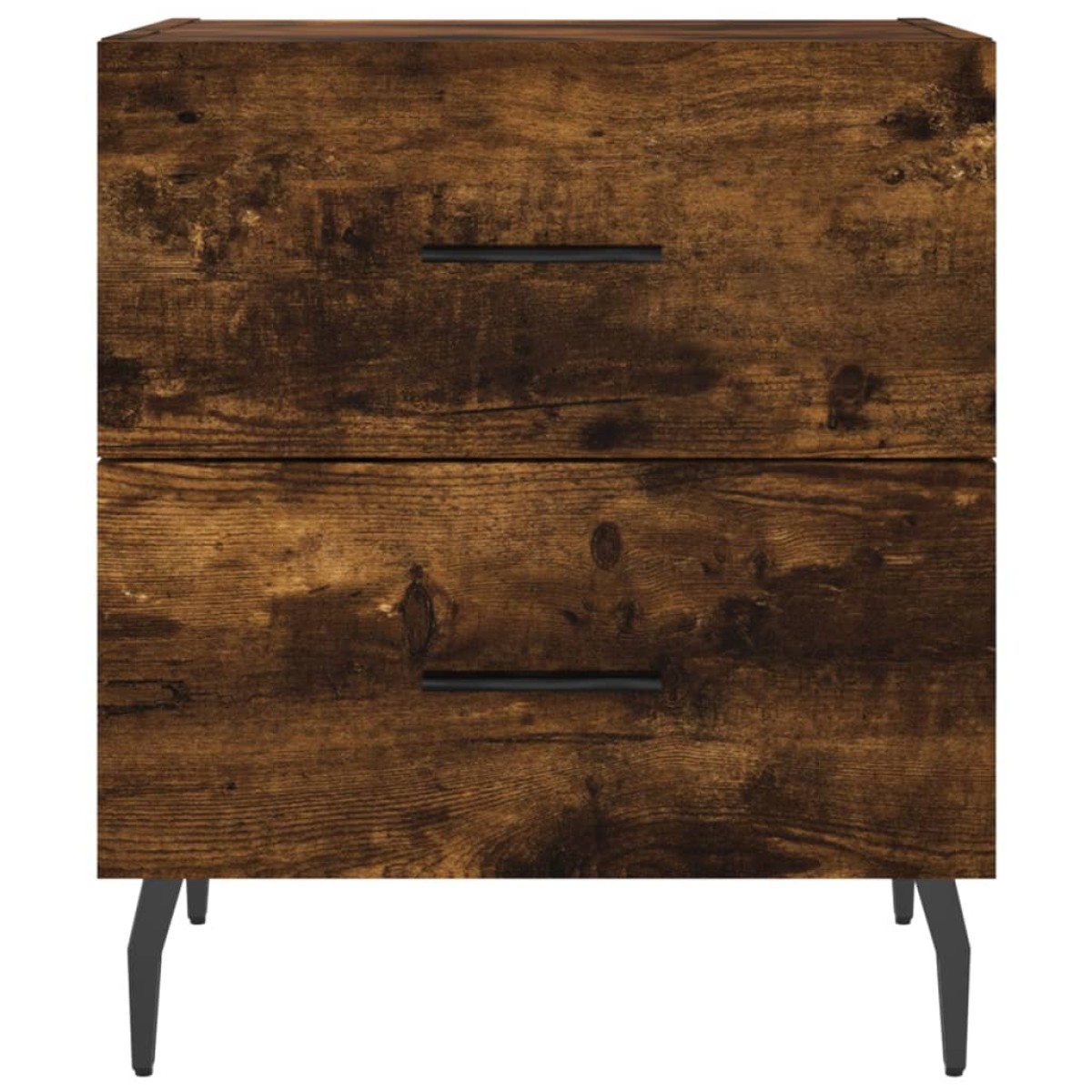 vidaXL Κομοδίνα 2 τεμ. Καπνιστή Δρυς 40 x 35 x 47,5 εκ. Επεξεργ. Ξύλο