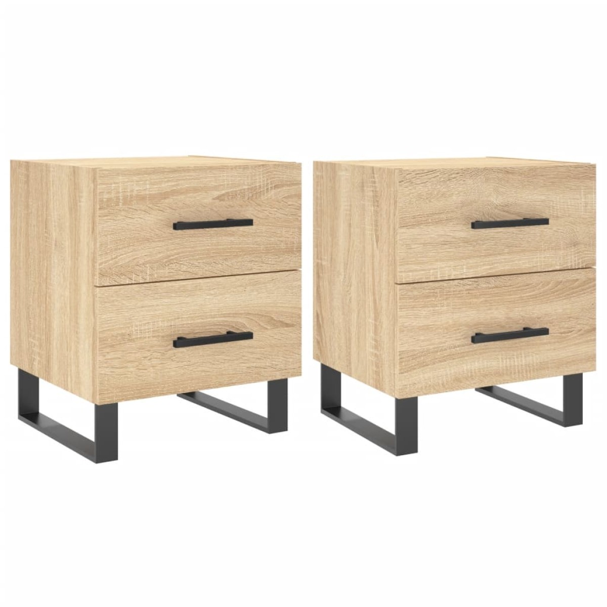 vidaXL Κομοδίνα 2 τεμ. Sonoma Δρυς 40 x 35 x 47,5 εκ. Επεξεργ. Ξύλο