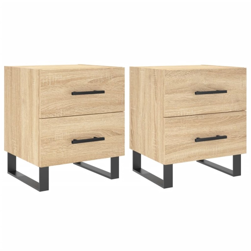 vidaXL Κομοδίνα 2 τεμ. Sonoma Δρυς 40 x 35 x 47,5 εκ. Επεξεργ. Ξύλο
