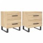 vidaXL Κομοδίνα 2 τεμ. Sonoma Δρυς 40 x 35 x 47,5 εκ. Επεξεργ. Ξύλο