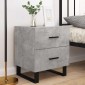 vidaXL Κομοδίνα 2 τεμ. Γκρι Σκυροδεμ. 40 x 35 x 47,5 εκ. Επεξεργ. Ξύλο