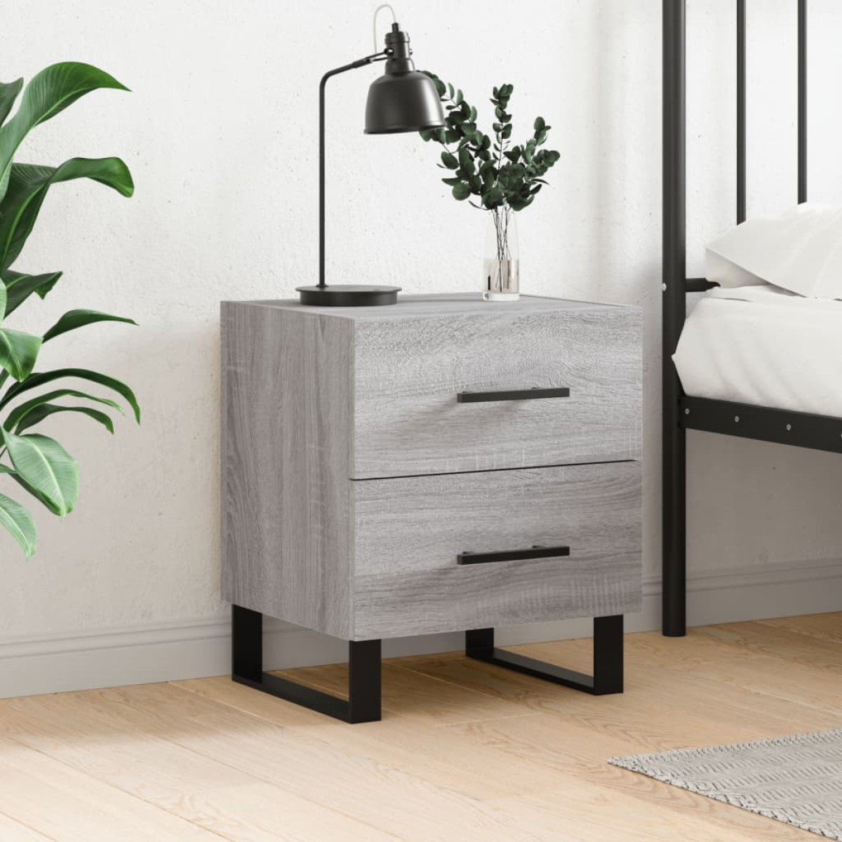 vidaXL Κομοδίνο Γκρι Sonoma 40 x 35 x 47,5 εκ. από Επεξεργασμένο Ξύλο