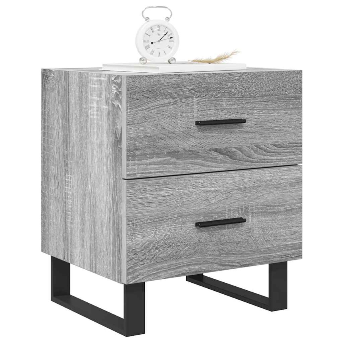 vidaXL Κομοδίνα 2 τεμ. Γκρι Sonoma 40 x 35 x 47,5 εκ. Επεξεργ. Ξύλο