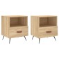 vidaXL Κομοδίνα 2 τεμ. Sonoma Δρυς 40 x 35 x 47,5 εκ. Επεξεργ. Ξύλο