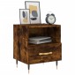 vidaXL Κομοδίνα 2 τεμ. Καπνιστή Δρυς 40 x 35 x 47,5 εκ. Επεξεργ. Ξύλο
