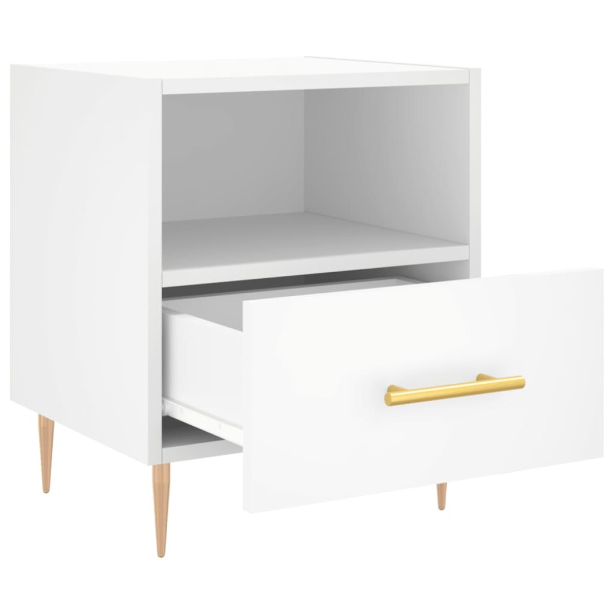 vidaXL Κομοδίνα 2 τεμ. Λευκά 40 x 35 x 47,5 εκ. από Επεξεργασμένο Ξύλο