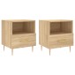 vidaXL Κομοδίνα 2 τεμ. Sonoma Δρυς 40 x 35 x 47,5 εκ. Επεξεργ. Ξύλο