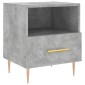 vidaXL Κομοδίνα 2 τεμ. Γκρι Σκυροδεμ. 40 x 35 x 47,5 εκ. Επεξεργ. Ξύλο