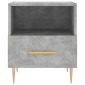 vidaXL Κομοδίνα 2 τεμ. Γκρι Σκυροδεμ. 40 x 35 x 47,5 εκ. Επεξεργ. Ξύλο
