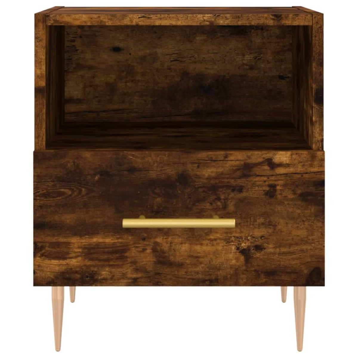 vidaXL Κομοδίνο Καπνιστή Δρυς 40 x 35 x 47,5 εκ. από Επεξεργ. Ξύλο