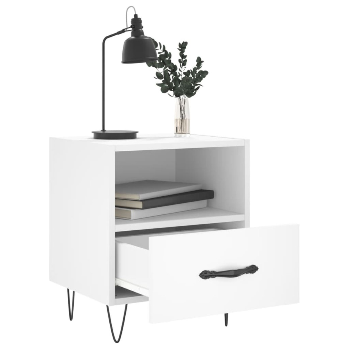 vidaXL Κομοδίνο Λευκό 40 x 35 x 47,5 εκ. από Επεξεργασμένο Ξύλο