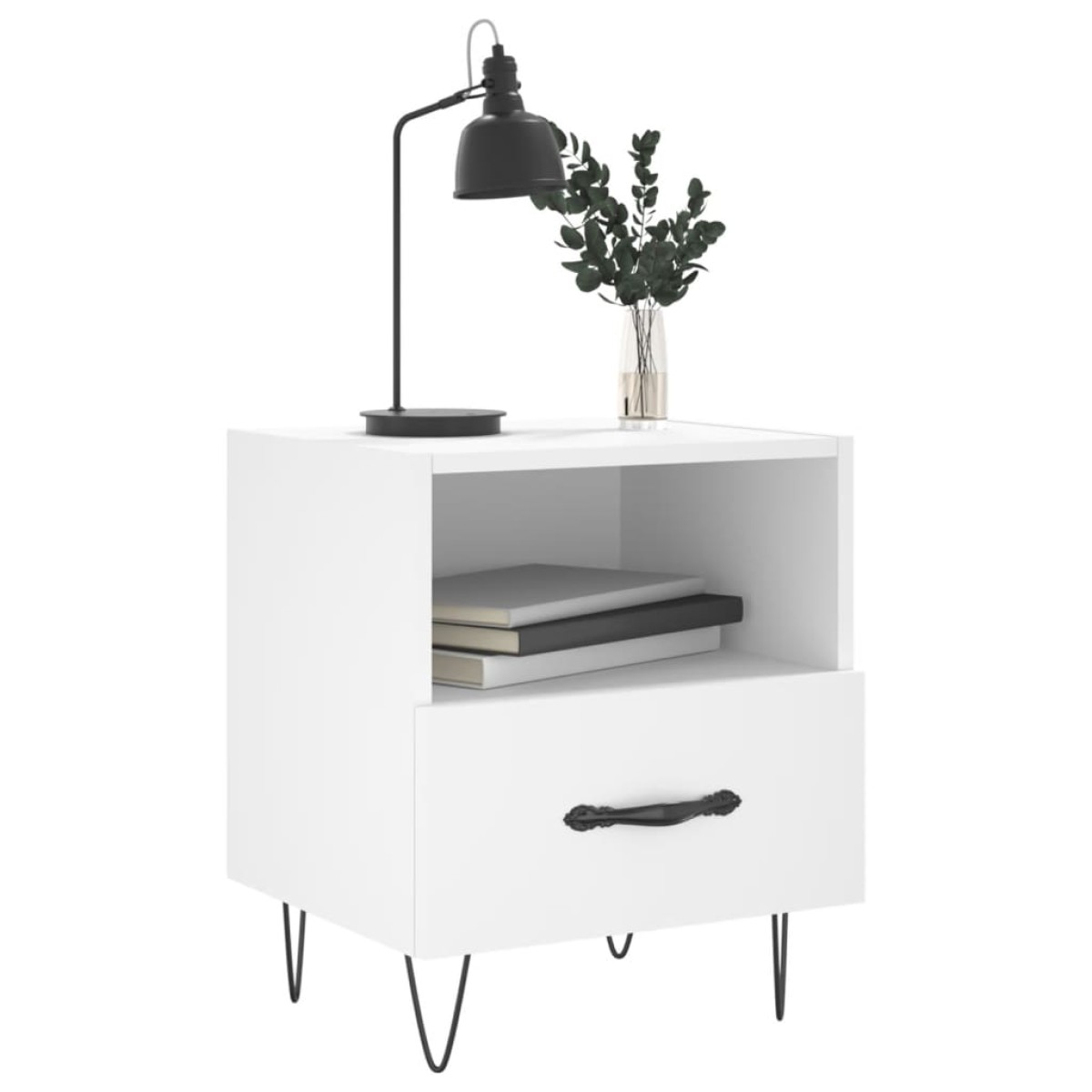 vidaXL Κομοδίνα 2 τεμ. Λευκά 40 x 35 x 47,5 εκ. από Επεξεργασμένο Ξύλο