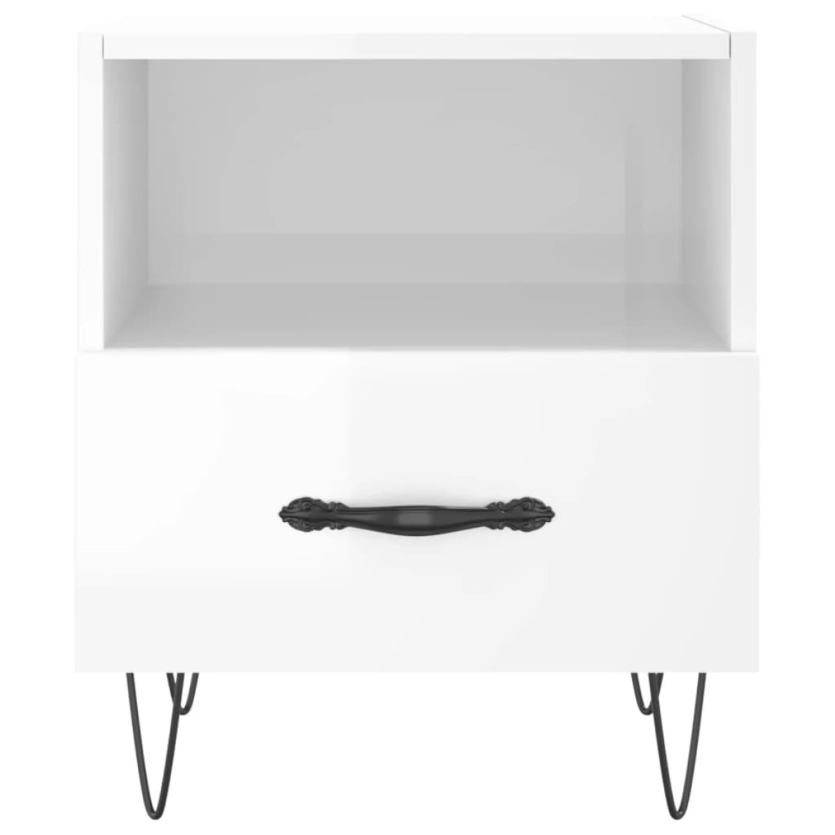 vidaXL Κομοδίνα 2 τεμ. Γυαλ. Λευκό 40x35x47,5 εκ. Επεξεργασμένο Ξύλο
