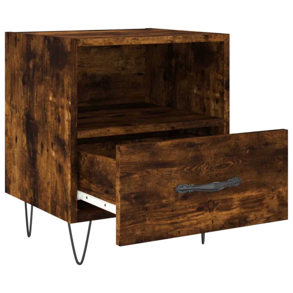 vidaXL Κομοδίνα 2 τεμ. Καπνιστή Δρυς 40 x 35 x 47,5 εκ. Επεξεργ. Ξύλο