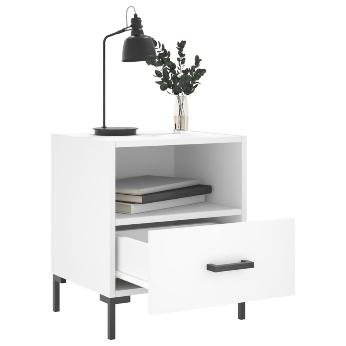 vidaXL Κομοδίνα 2 τεμ. Λευκά 40 x 35 x 47,5 εκ. από Επεξεργασμένο Ξύλο