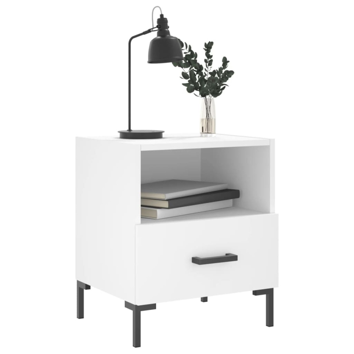 vidaXL Κομοδίνα 2 τεμ. Λευκά 40 x 35 x 47,5 εκ. από Επεξεργασμένο Ξύλο