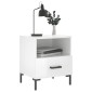 vidaXL Κομοδίνα 2 τεμ. Γυαλ. Λευκό 40x35x47,5 εκ. Επεξεργασμένο Ξύλο