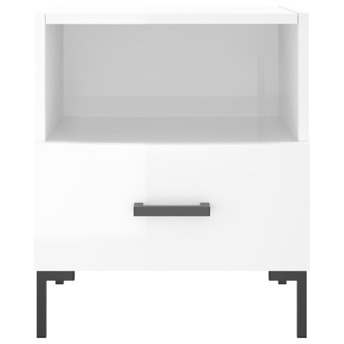 vidaXL Κομοδίνα 2 τεμ. Γυαλ. Λευκό 40x35x47,5 εκ. Επεξεργασμένο Ξύλο