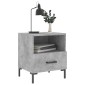 vidaXL Κομοδίνα 2 τεμ. Γκρι Σκυροδεμ. 40 x 35 x 47,5 εκ. Επεξεργ. Ξύλο