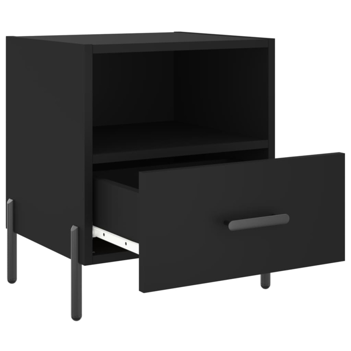 vidaXL Κομοδίνα 2 τεμ. Μαύρα 40 x 35 x 47,5 εκ. από Επεξεργασμένο Ξύλο