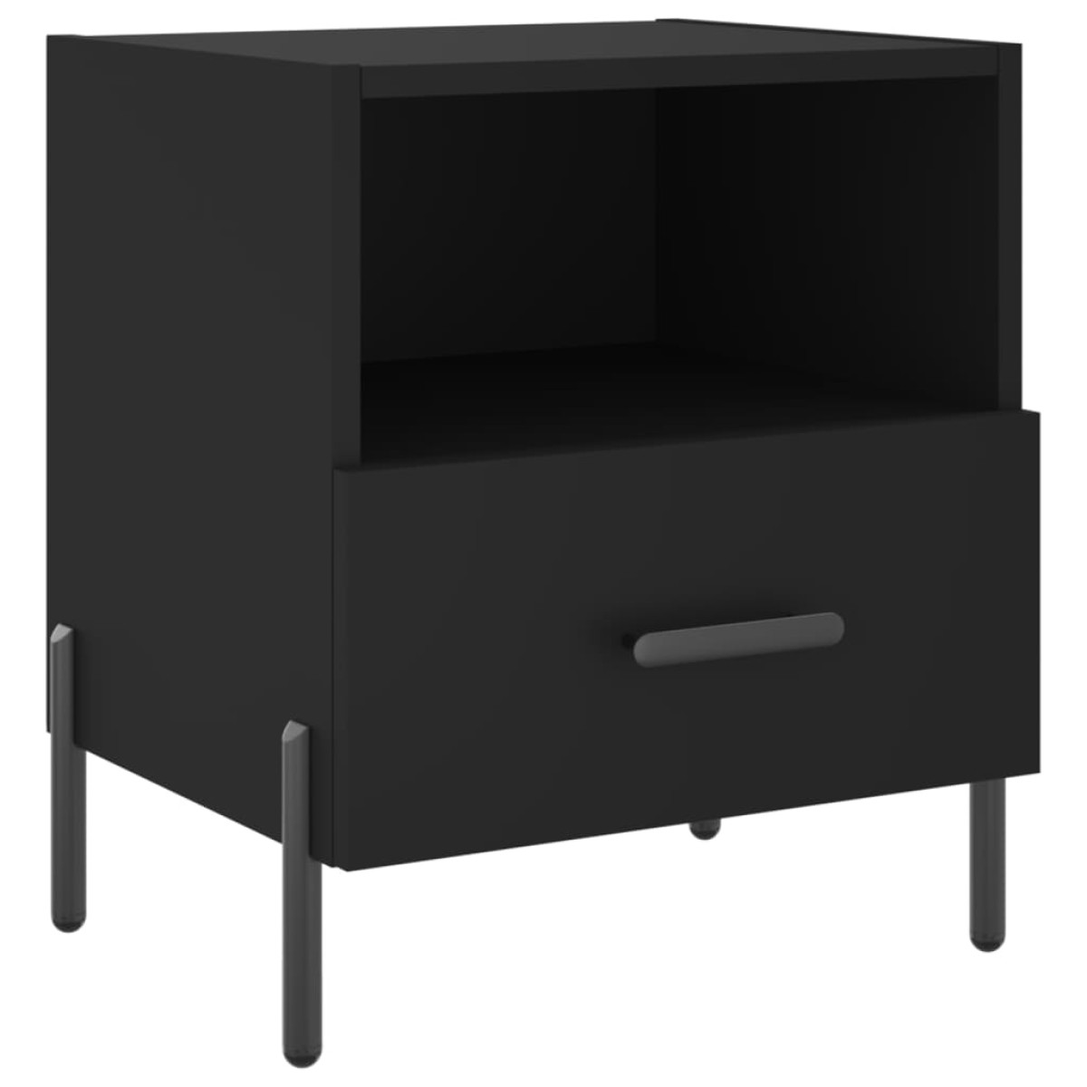 vidaXL Κομοδίνα 2 τεμ. Μαύρα 40 x 35 x 47,5 εκ. από Επεξεργασμένο Ξύλο