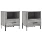 vidaXL Κομοδίνα 2 τεμ. Γκρι Sonoma 40 x 35 x 47,5 εκ. Επεξεργ. Ξύλο