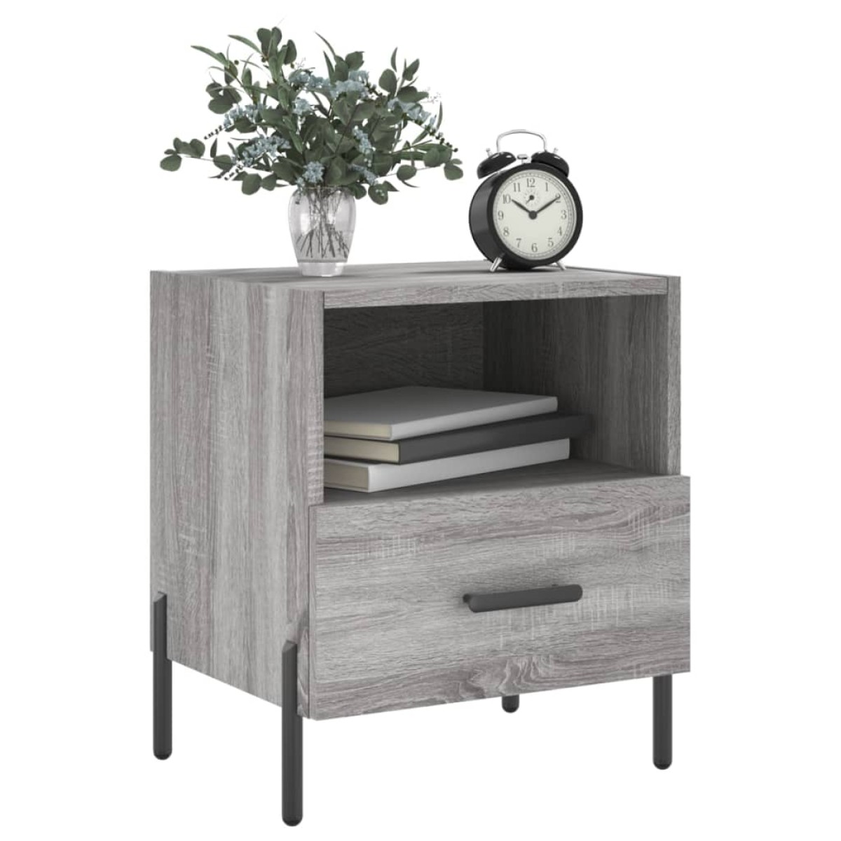 vidaXL Κομοδίνα 2 τεμ. Γκρι Sonoma 40 x 35 x 47,5 εκ. Επεξεργ. Ξύλο