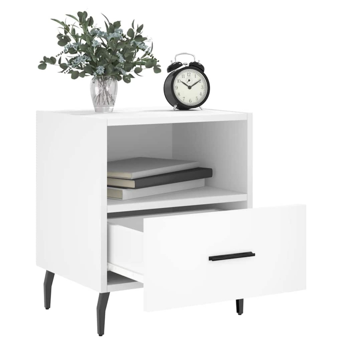 vidaXL Κομοδίνα 2 τεμ. Λευκά 40 x 35 x 47,5 εκ. από Επεξεργασμένο Ξύλο