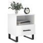 vidaXL Κομοδίνα 2 τεμ. Γυαλ. Λευκό 40x35x47,5 εκ. Επεξεργασμένο Ξύλο