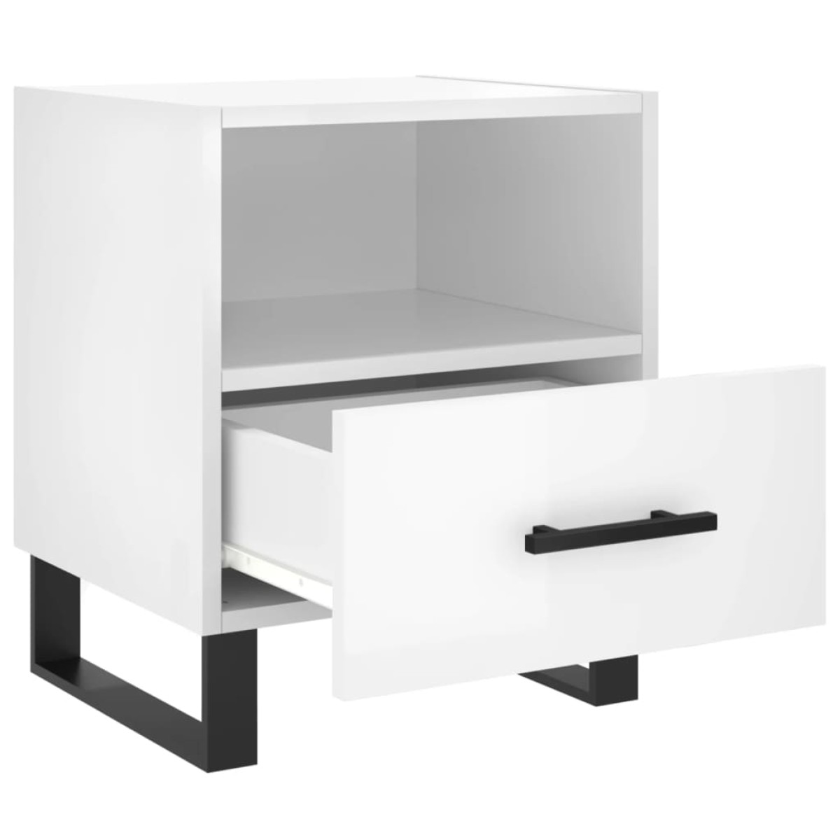 vidaXL Κομοδίνα 2 τεμ. Γυαλ. Λευκό 40x35x47,5 εκ. Επεξεργασμένο Ξύλο