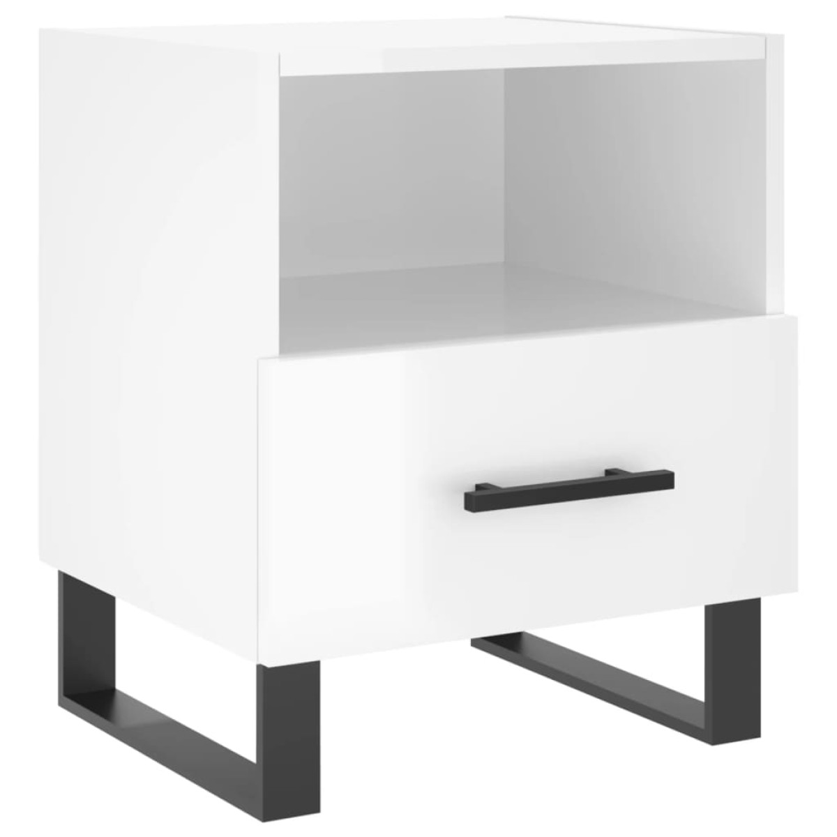 vidaXL Κομοδίνα 2 τεμ. Γυαλ. Λευκό 40x35x47,5 εκ. Επεξεργασμένο Ξύλο