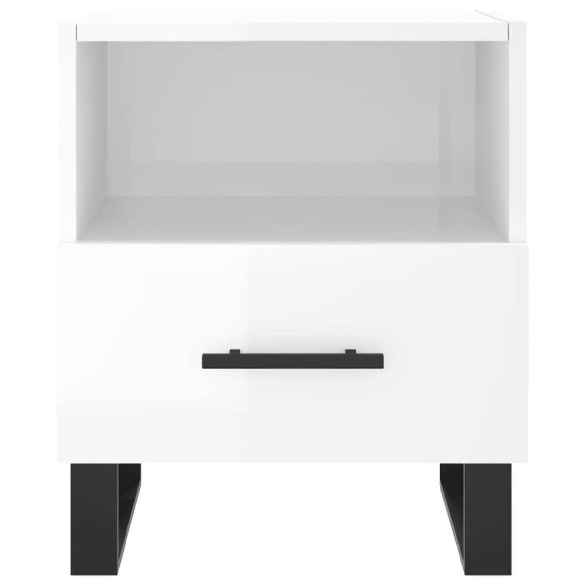 vidaXL Κομοδίνα 2 τεμ. Γυαλ. Λευκό 40x35x47,5 εκ. Επεξεργασμένο Ξύλο