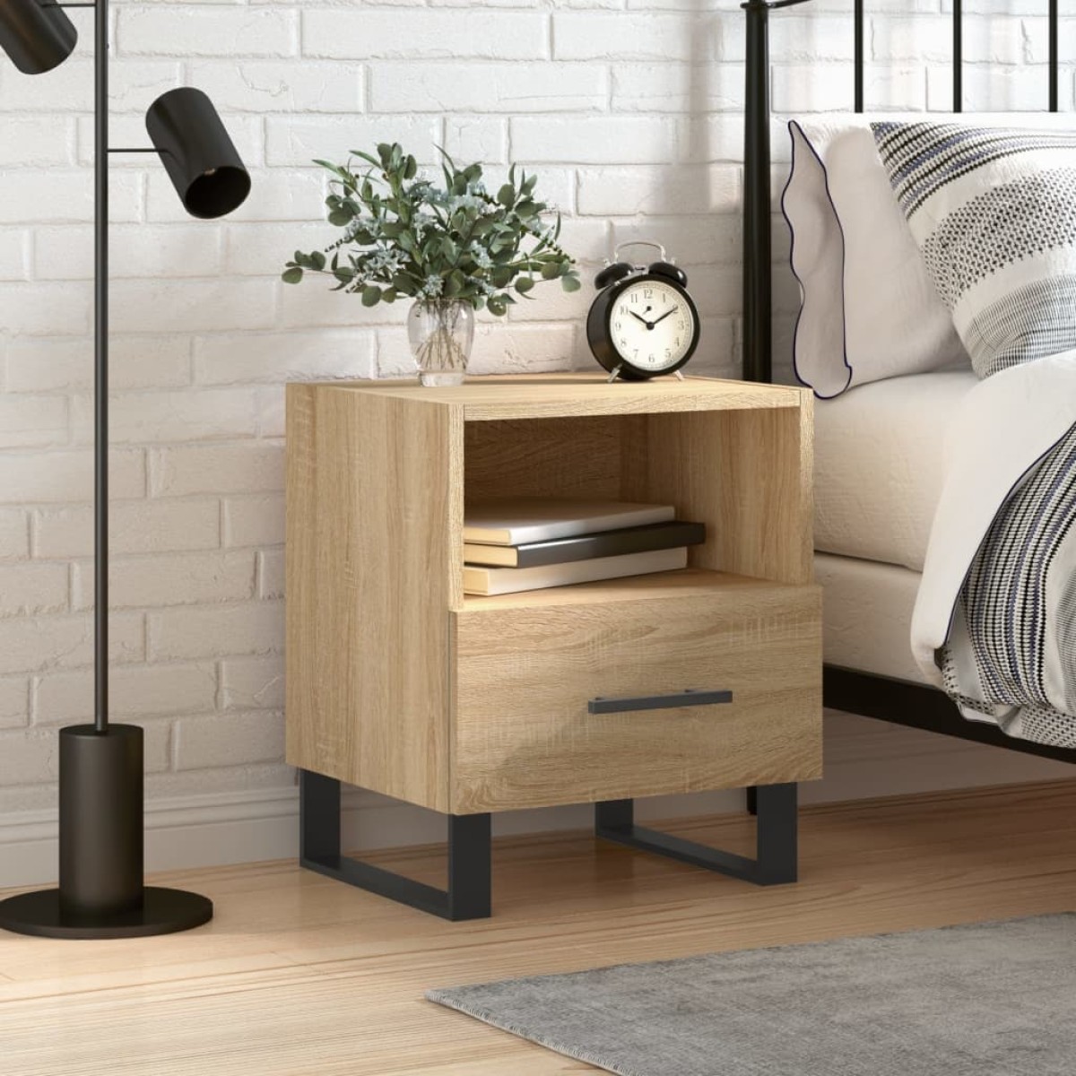 vidaXL Κομοδίνο Sonoma Δρυς 40 x 35 x 47,5 εκ. από Επεξεργασμένο Ξύλο