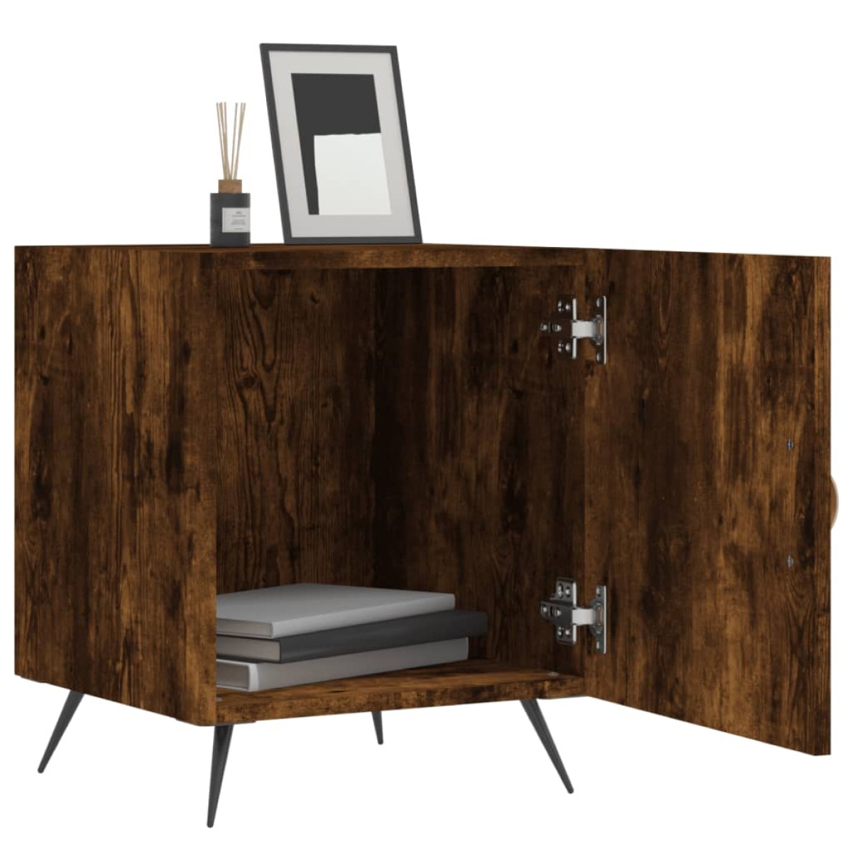 vidaXL Κομοδίνα 2 τεμ. Καπνιστή Δρυς 40x40x50 εκ. από Επεξεργ. Ξύλο