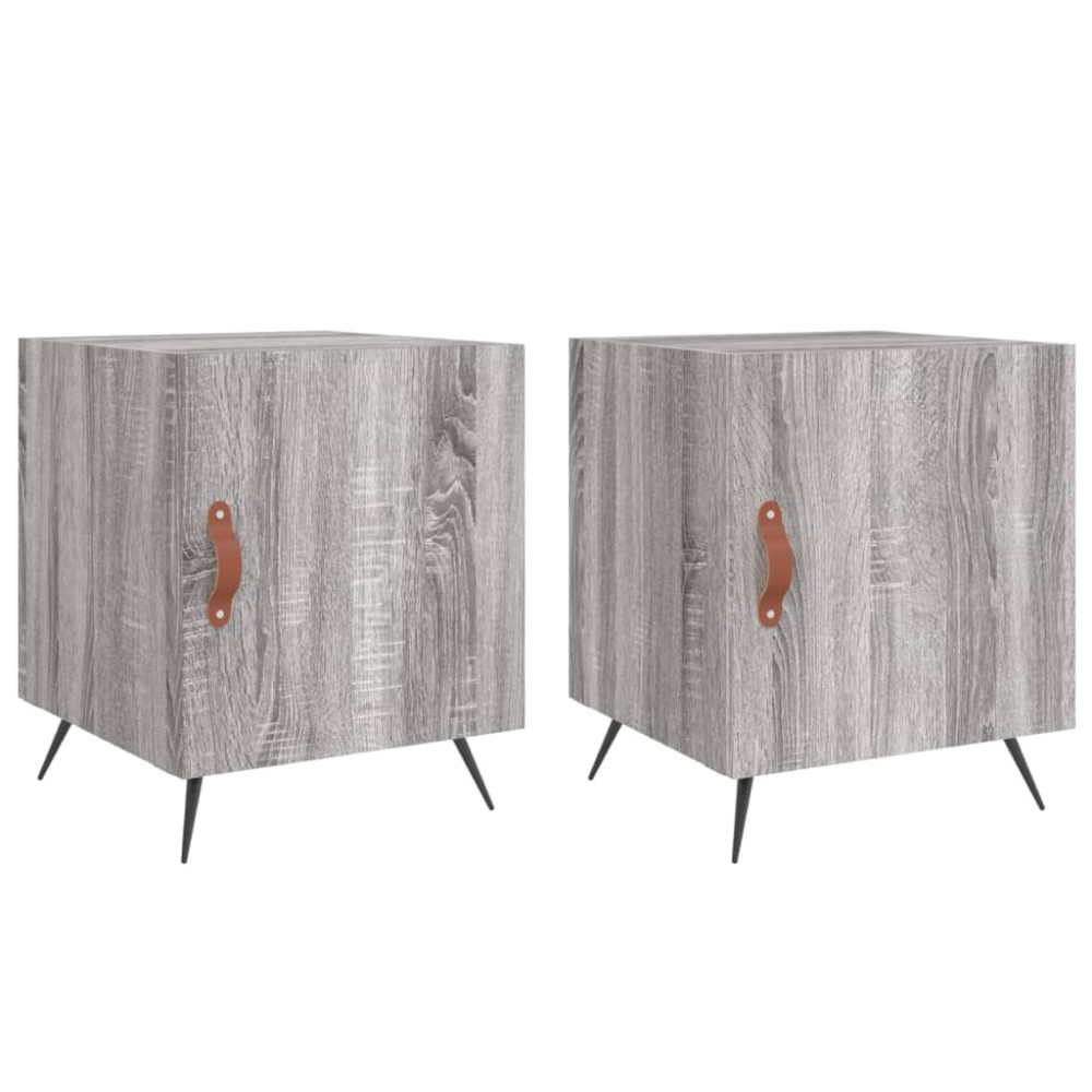 vidaXL Κομοδίνα 2 τεμ. Γκρι Sonoma 40x40x50 εκ. από Επεξεργασμένο Ξύλο
