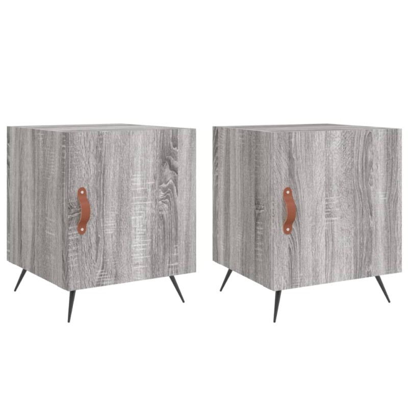 vidaXL Κομοδίνα 2 τεμ. Γκρι Sonoma 40x40x50 εκ. από Επεξεργασμένο Ξύλο
