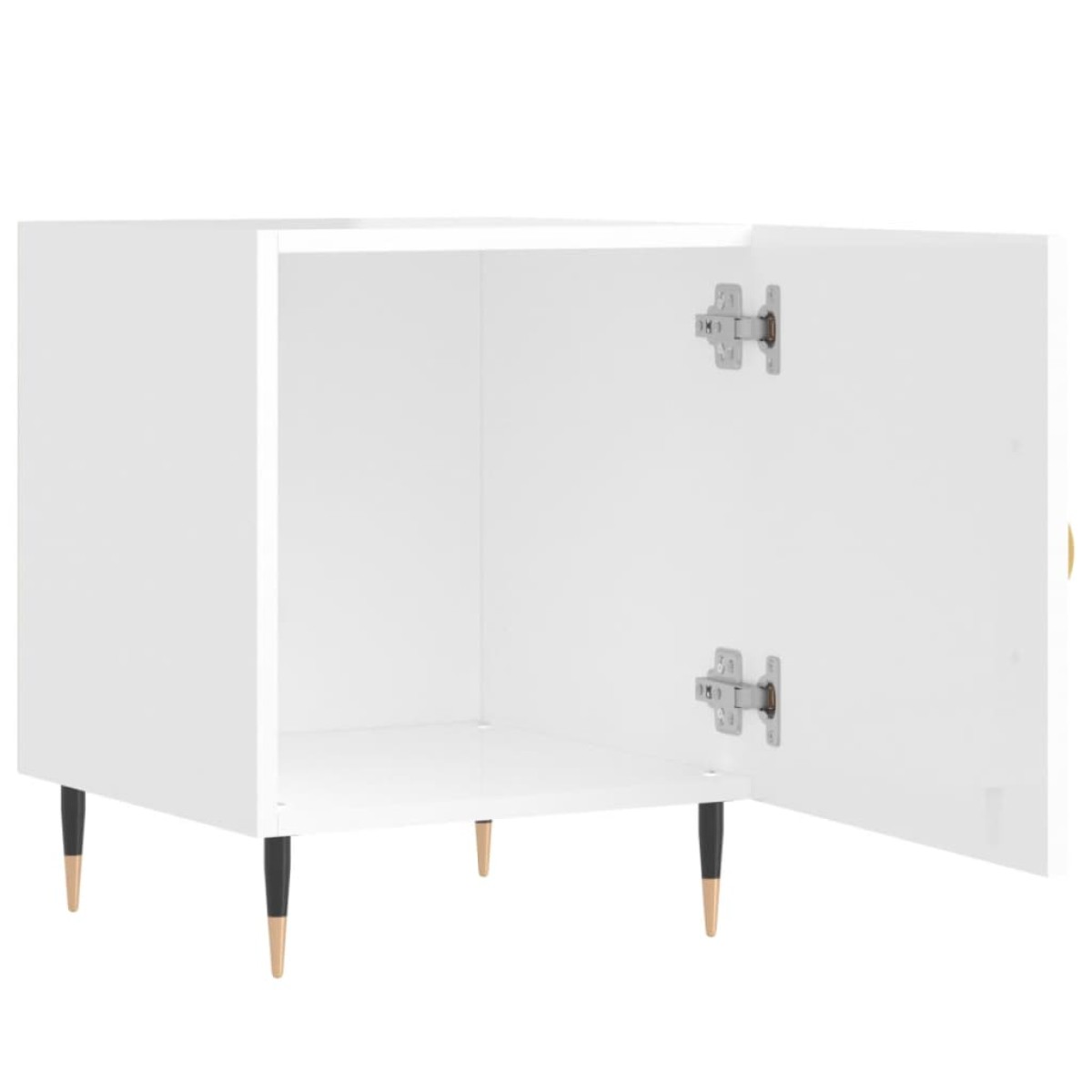 vidaXL Κομοδίνα 2 τεμ. Γυαλ. Λευκό 40 x 40 x 50 εκ. από Επεξεργ. Ξύλο