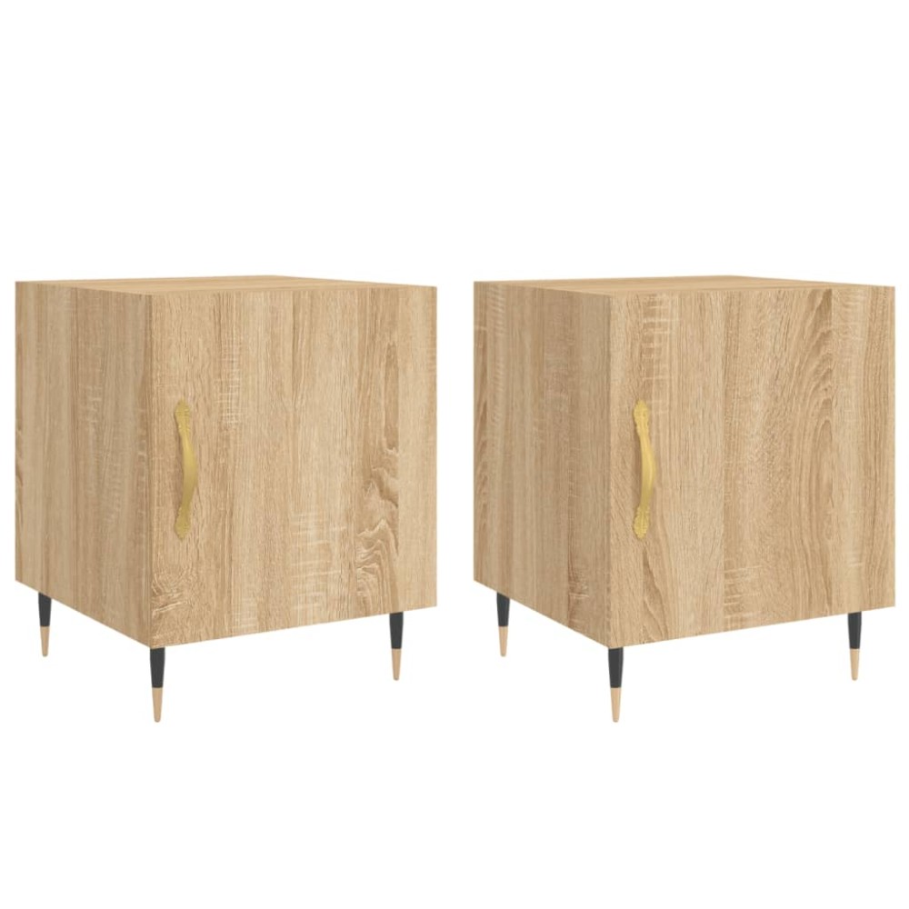 vidaXL Κομοδίνα 2 τεμ. Sonoma Δρυς 40 x 40 x 50 εκ. από Επεξεργ. Ξύλο