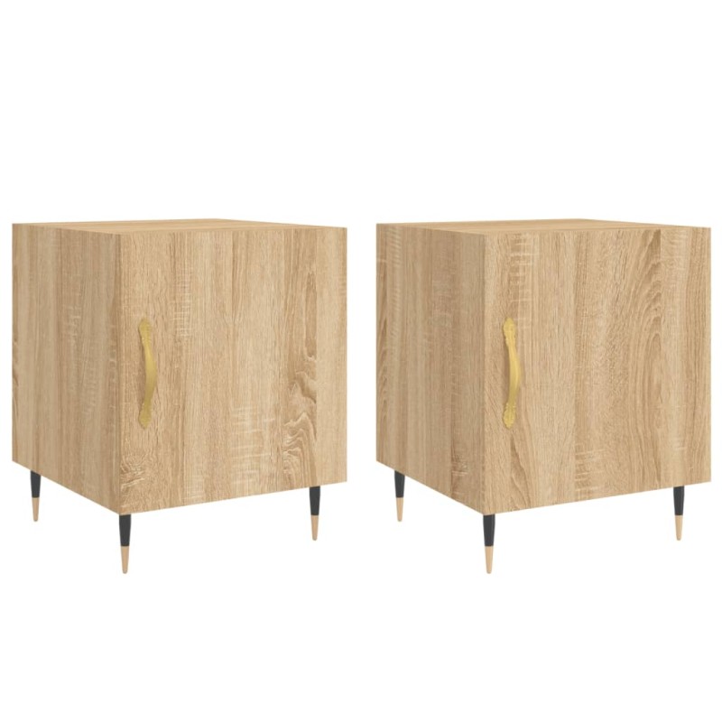 vidaXL Κομοδίνα 2 τεμ. Sonoma Δρυς 40 x 40 x 50 εκ. από Επεξεργ. Ξύλο